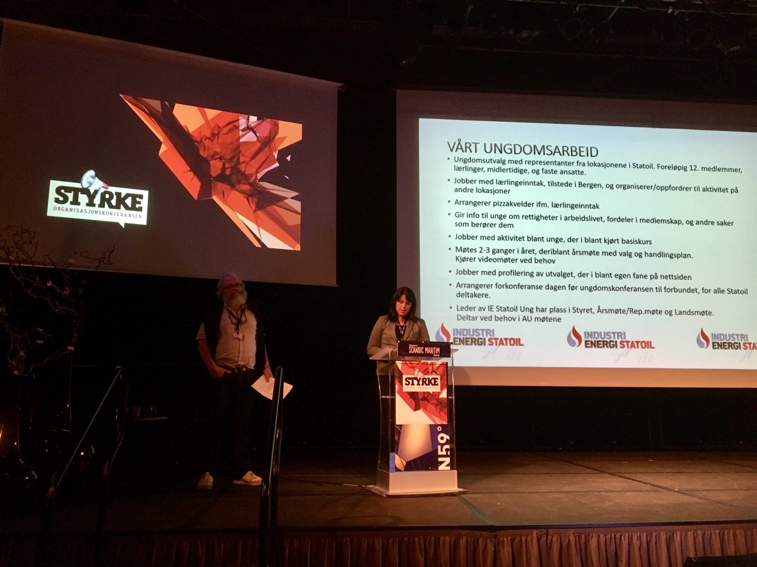 Lene Hauge og Dag Unnar Mongstad jobber med den vellykkede vervekampanjen til Industri Energi Statoil.