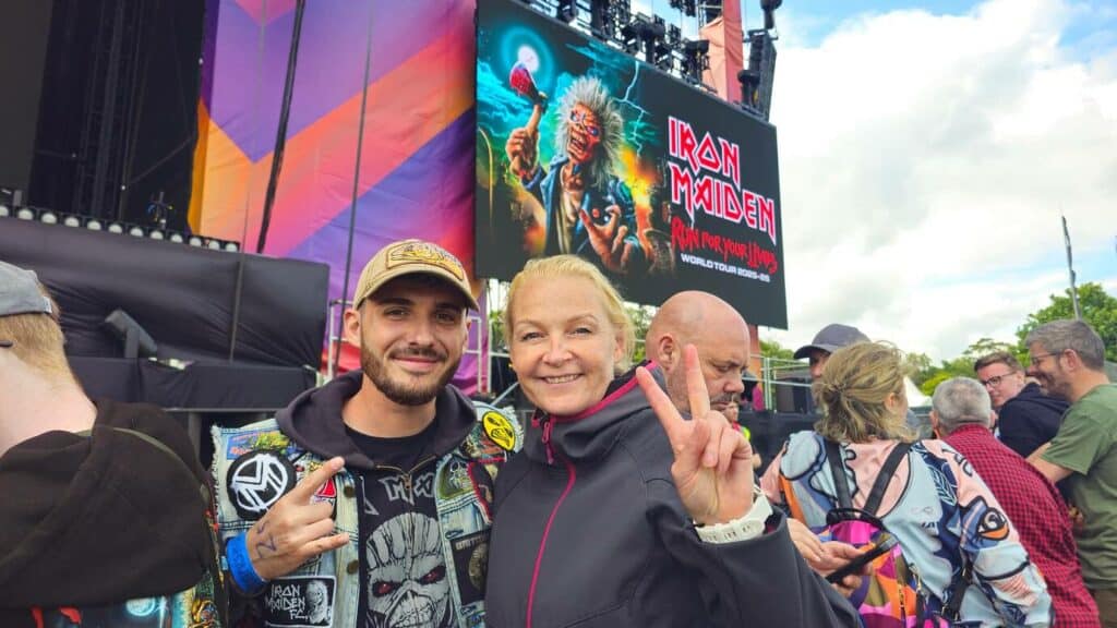 Monica Halvorsen på konsert med Iron Maiden. Foto: Monica Halvorsen.